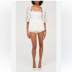 For Love & Lemons Daisy Eyelets Embroidered Top Blouse XS